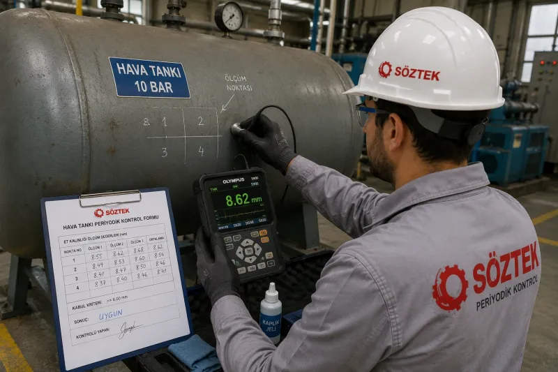 hava tankı et kalınlığı ultrasonik ölçümü