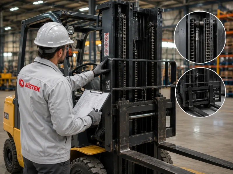 forklift çatal mast ve zincir muayenesi