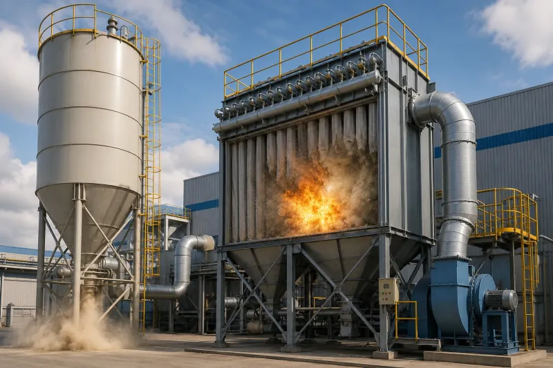 yanıcı toz bulunan filtre ve silo patlama riski incelemesi