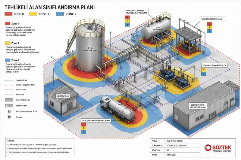 Zone 0 Zone 1 Zone 2 tehlikeli alan sınıflandırma planı